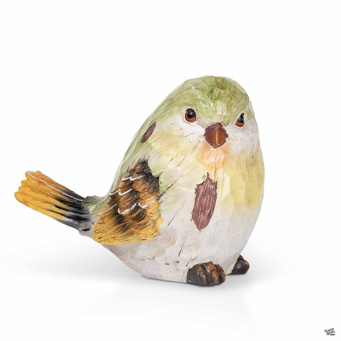 Resin Bird Figurine Green 9 inch