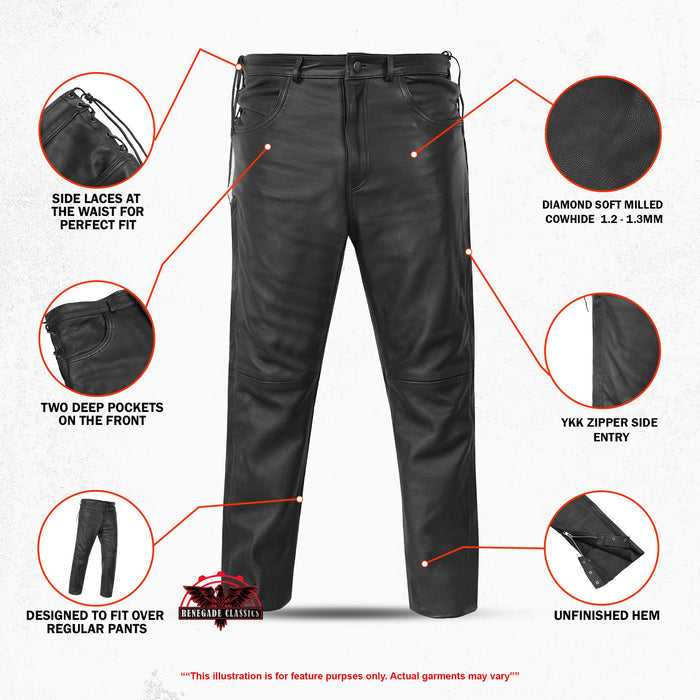 Road Rage Black leather motorcycle chaps