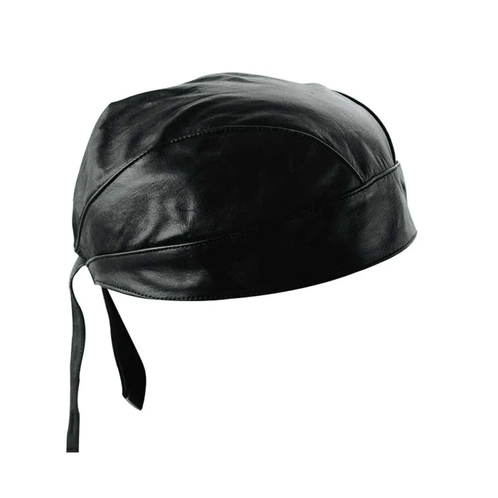 Road Skull – Men's Black Premium Leather Headwrap