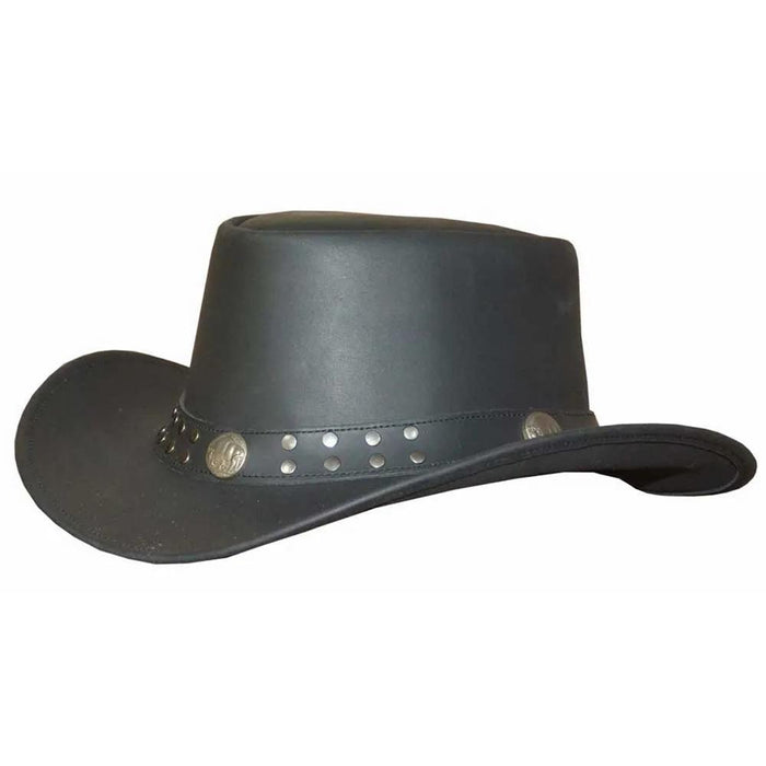 Rodeo - Men's Leather Cowboy Hat with Studded Concho Band