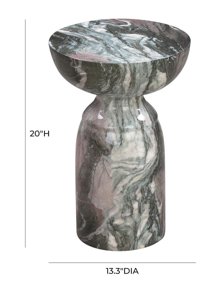 Rue Grey And Blush Marble Side Table