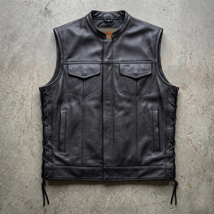 Rushmore - Men's SOA Club Style Leather Motorcycle Vest