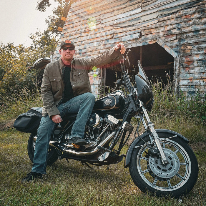 Sargeant - Men's armored Motorcycle Flannel Shirt (Green)