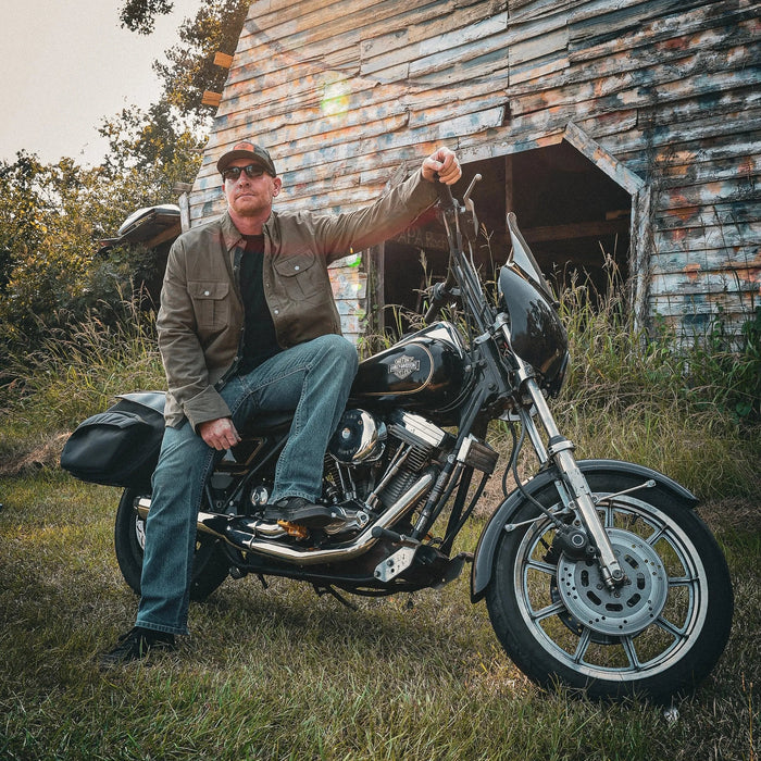 Sargeant - Men's armored Motorcycle Flannel Shirt (Green)