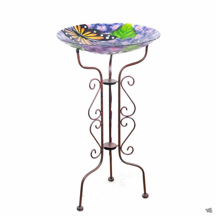 Scroll Metal Birdbath Stand