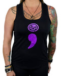 Semicolon Suicide Prevention Racerback Tank – Black & Purple