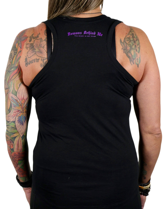 Semicolon Suicide Prevention Racerback Tank – Black & Purple