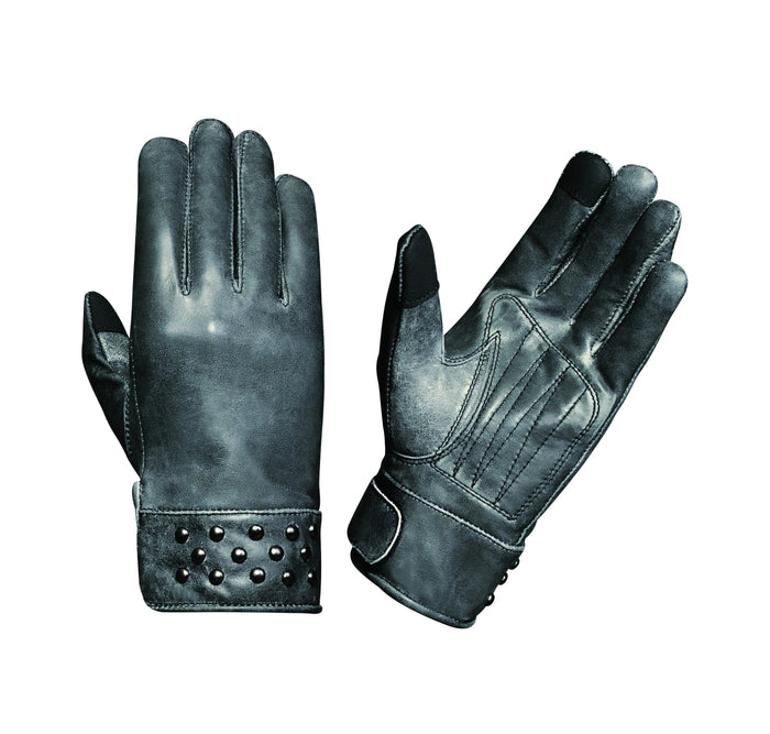 Slate Stud - Women's Lambskin Leather Motorcycle Gloves