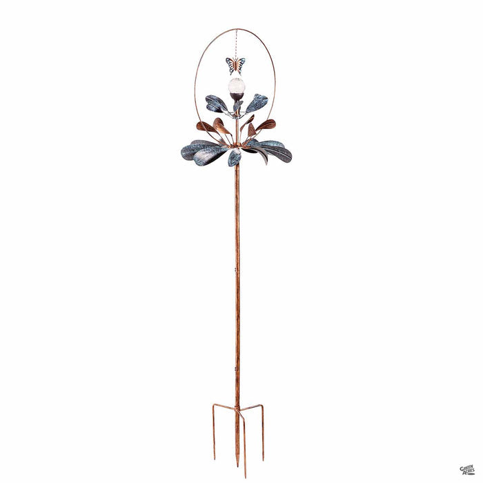 Evergreen Sphere Flower Solar Wind Spinner