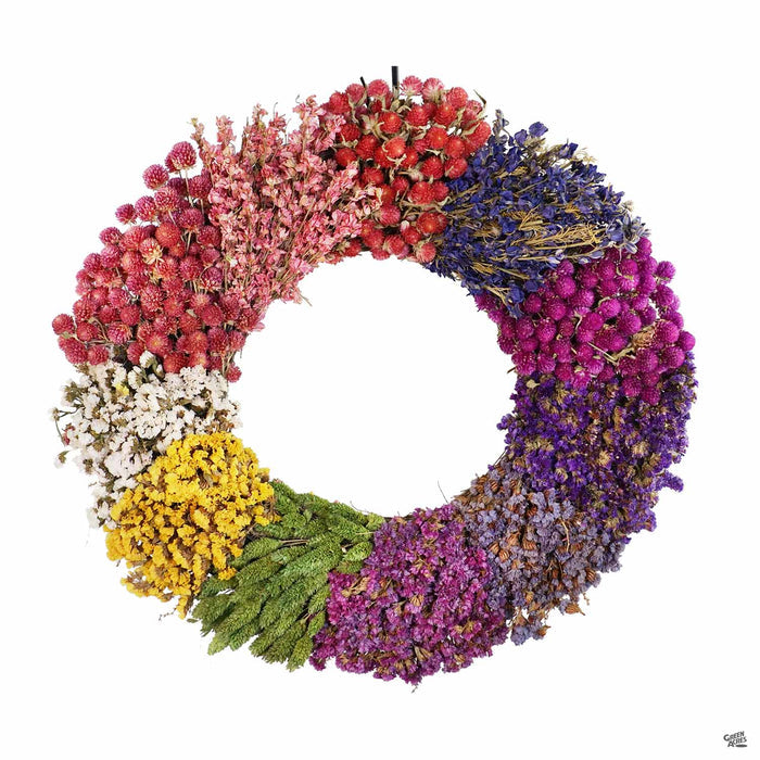 Over The Rainbow Spring Dried Floral Wreath 22 inch