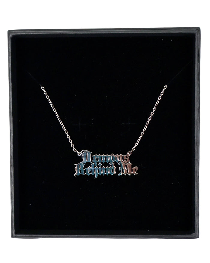 Stainless Steel Text Necklace