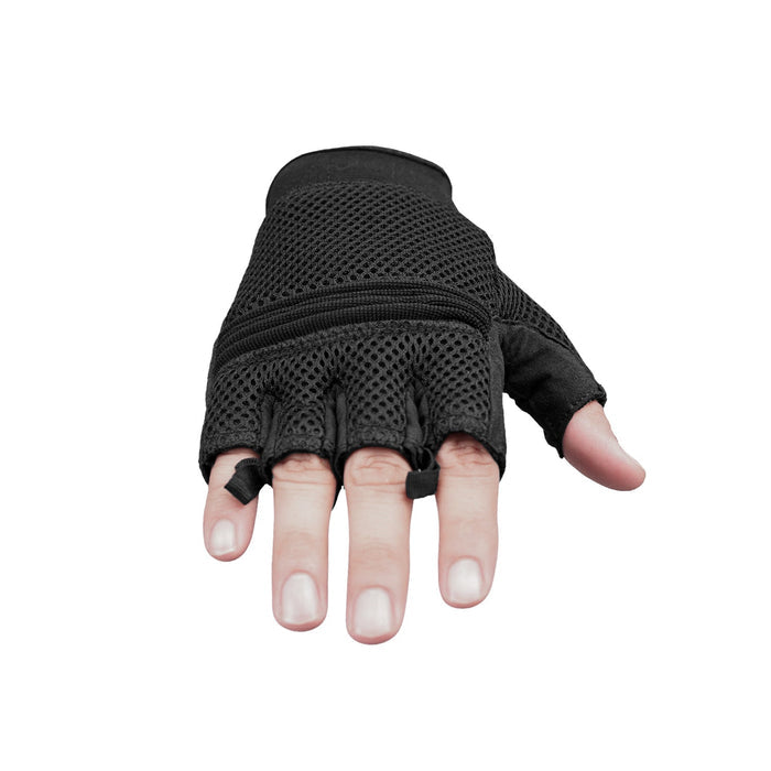 Synthetic Leather/ Mesh Fingerless Glove
