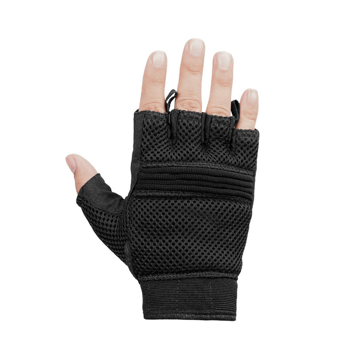 Synthetic Leather/ Mesh Fingerless Glove