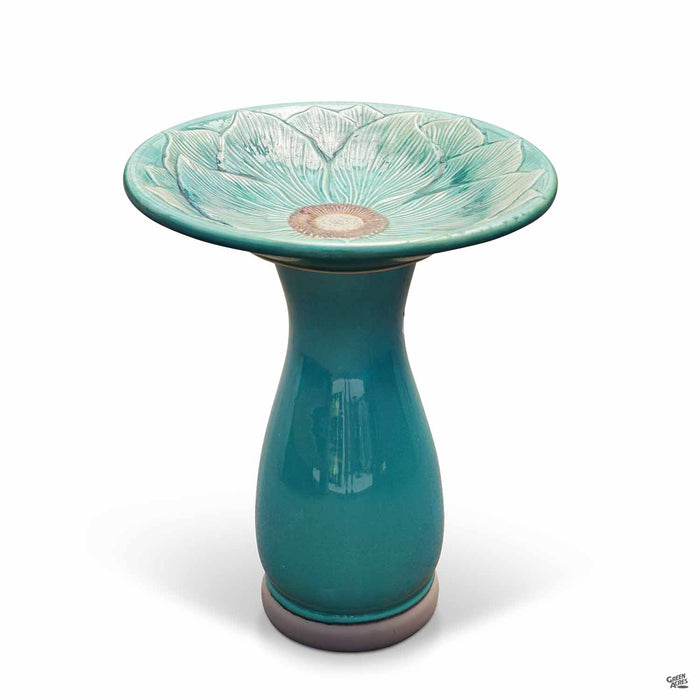 Teal Dogwood Birdbath 18 inch