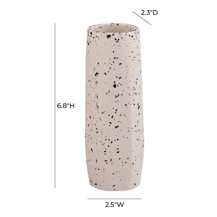 Terrazzo White Vase - Small Skinny