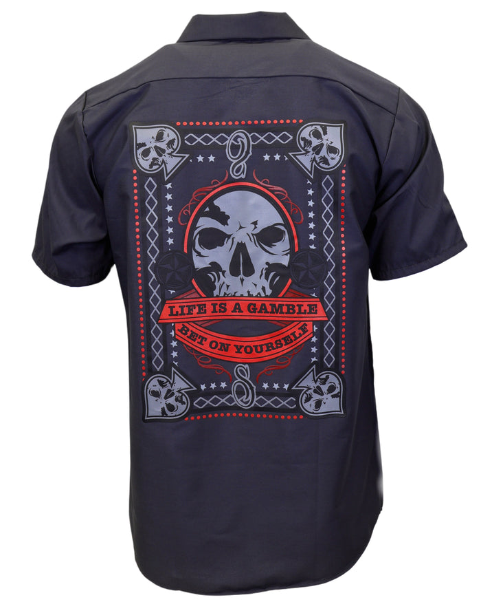 The "Gambler" Embroidered Industrial Shop Shirt