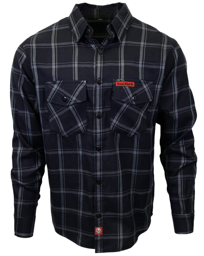 The "Gentleman" Black & Grey Flannel (Hidden Snap Collars)