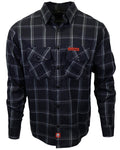 The "Gentleman" Black & Grey Flannel (Hidden Snap Collars)