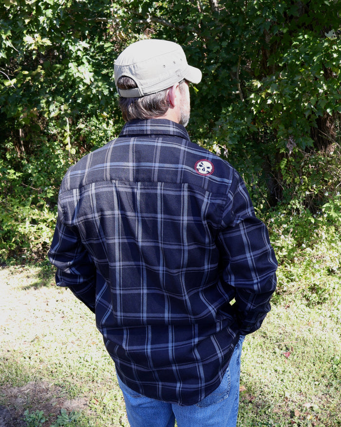The "Gentleman" Black & Grey Flannel (Hidden Snap Collars)