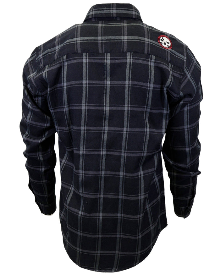 The "Gentleman" Black & Grey Flannel (Hidden Snap Collars)