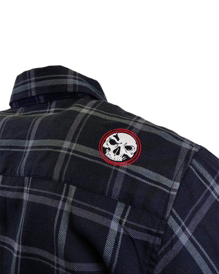 The "Gentleman" Black & Grey Flannel (Hidden Snap Collars)