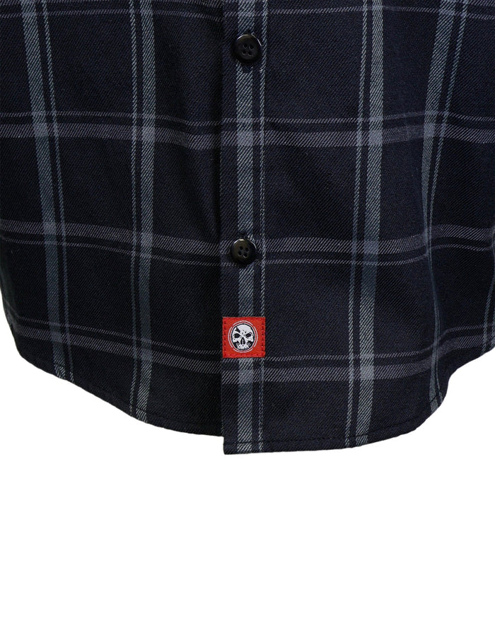 The "Gentleman" Black & Grey Flannel (Hidden Snap Collars)