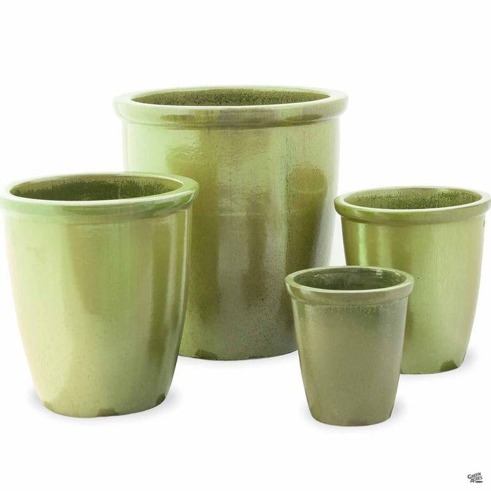 Thick Rim Cana Pot - 4 sizes in Green
