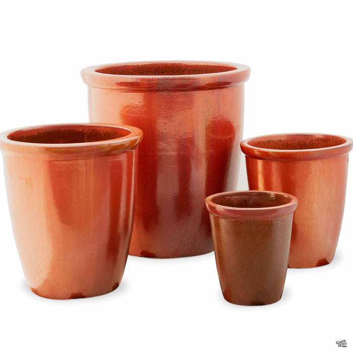 Thick Rim Cana Pot - 4 sizes in Red