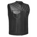 White Diamond - Men's Club Style Leather Motorcycle Vest