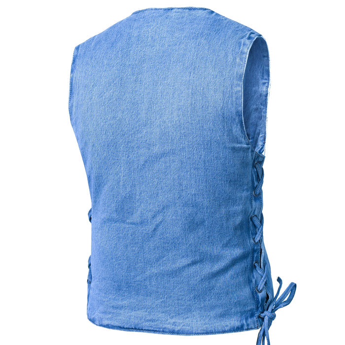 Women's 6 Pocket Denim Utility Vest - Blue