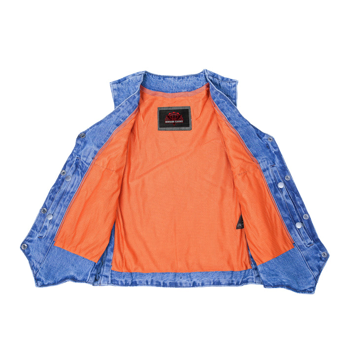 Women's 6 Pocket Denim Utility Vest - Blue