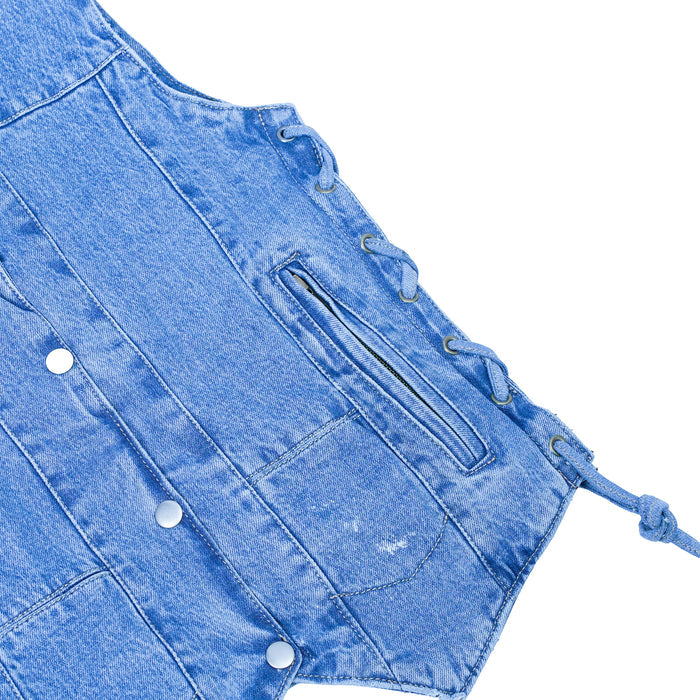 Women's 6 Pocket Denim Utility Vest - Blue