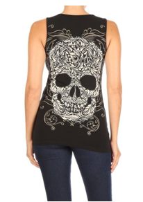 Women’s BLACK Baroque Skull Graphic Top