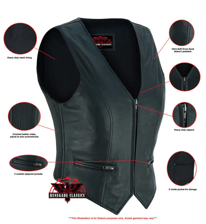 Women's Stylish Lightweight Zipper Front Vest