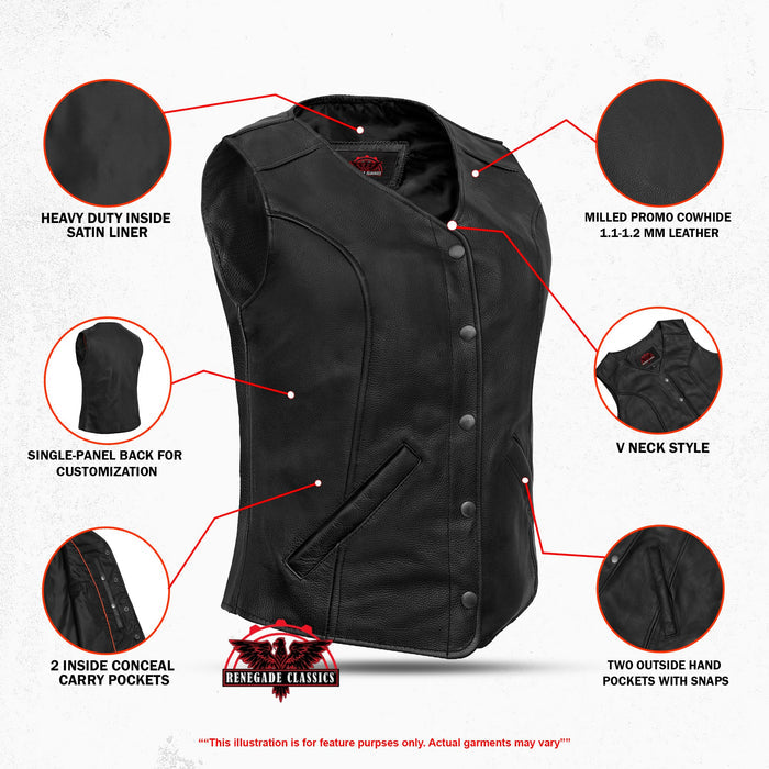 Women's Stylish Longer Body ¾ Vest - Plain Sides