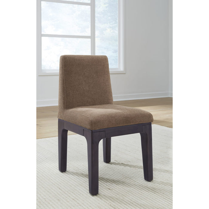 Zamba Chenille Upholstered Acacia Wood Dining Chair SET OF 2